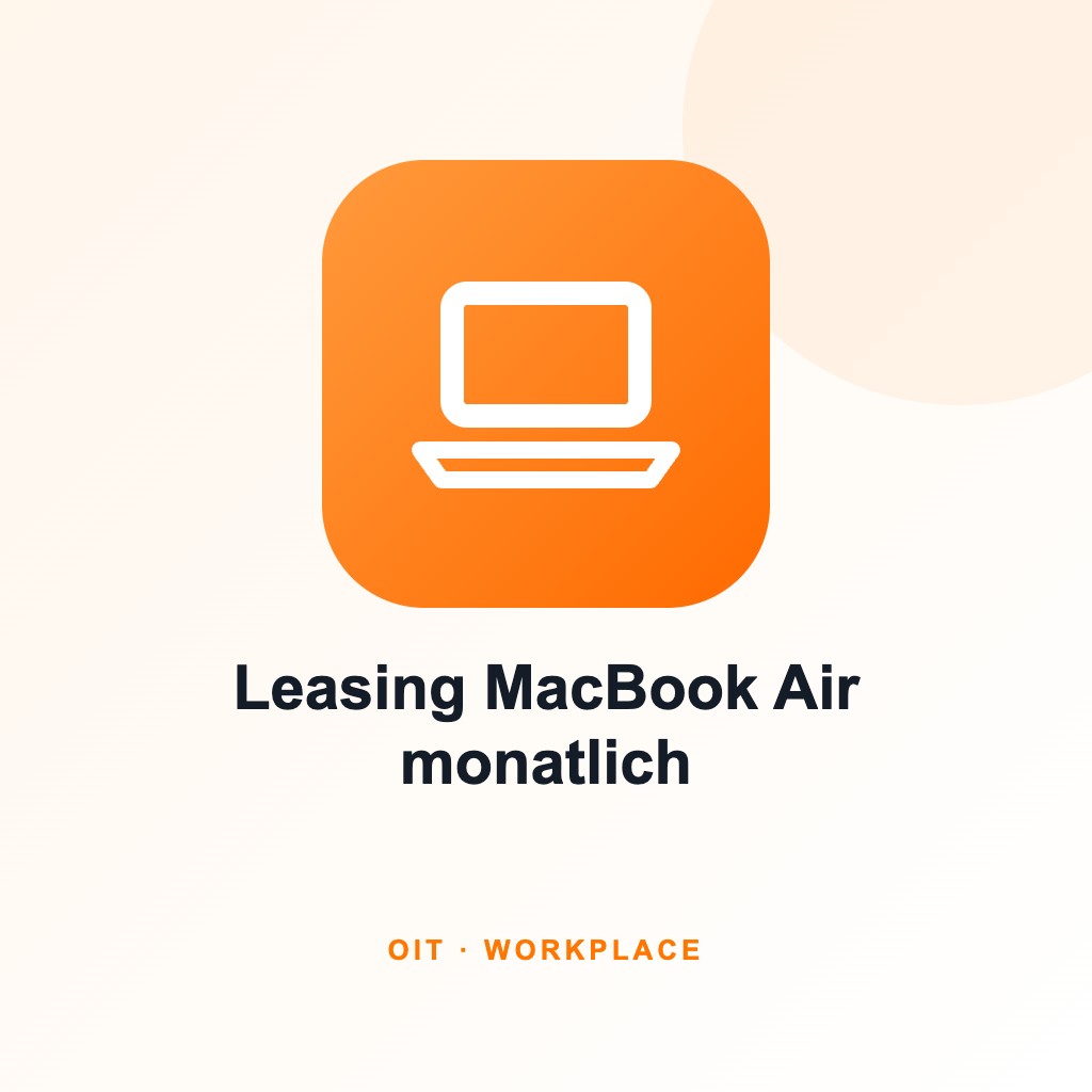 [MW-LEA-NB] Leasing MacBook Air inkl. Ersatz am selben Tag [m]