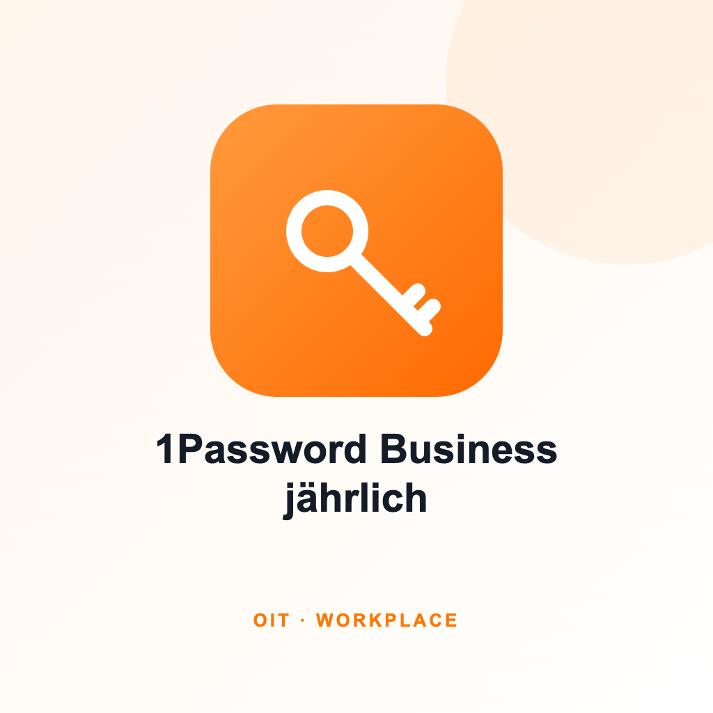 [MW-1PW-J] 1Password Business je Nutzer [j]